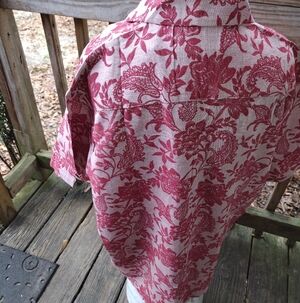 Floral Red Casual Button Down Shirt